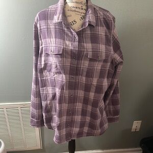 Purple Plaid Button-Up Shirt